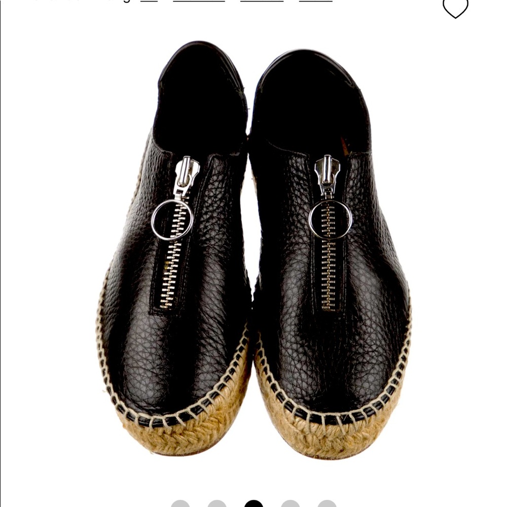 Alexander Wang black leather espadrilles sneakers